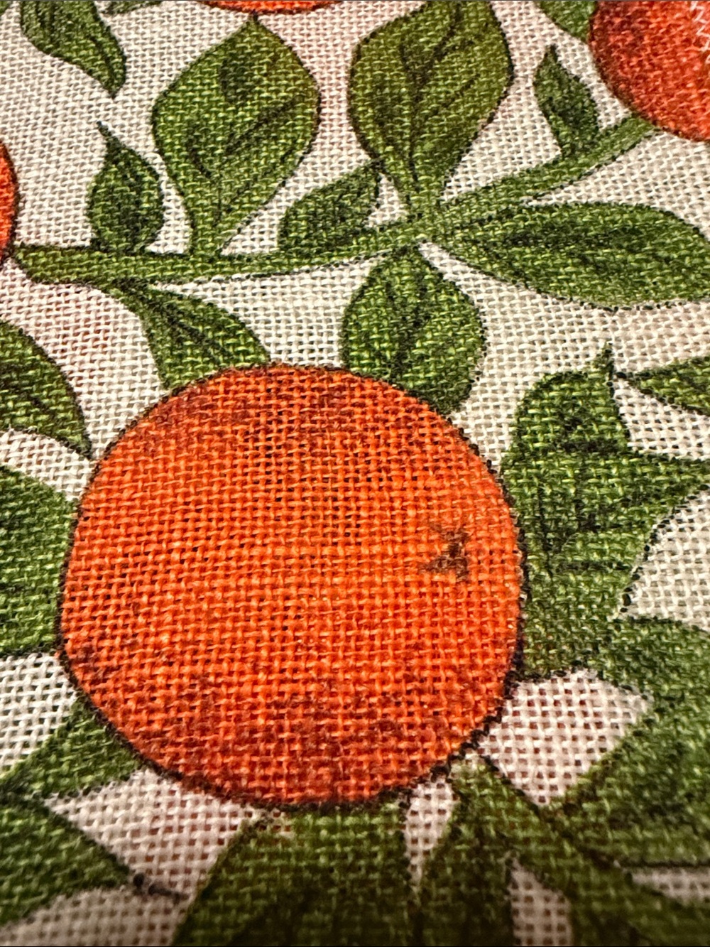 Vintage MCM Linen Napkins Set of 6 Orange Citrus - Picture 5 of 5